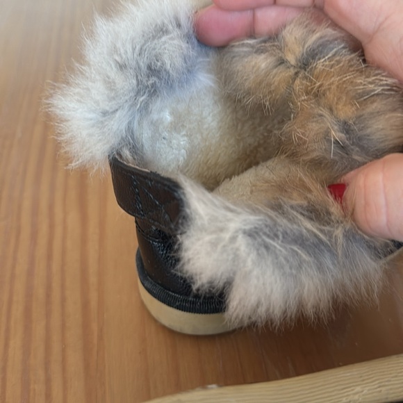 Comfy kids baby black snow boots with fur - Picture 5 of 10